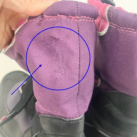 Lands’ End Pink Purple Black Adjustable Strap Snow Boots Women’s Size 8 - Picture 8 of 14